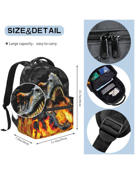 Mochila Escolar de Dinosaurio BolAurp 29x20x40cm Impermeable Mochila Escolar de Dinosaurio BolAurp 29x20x40cm Impermeable