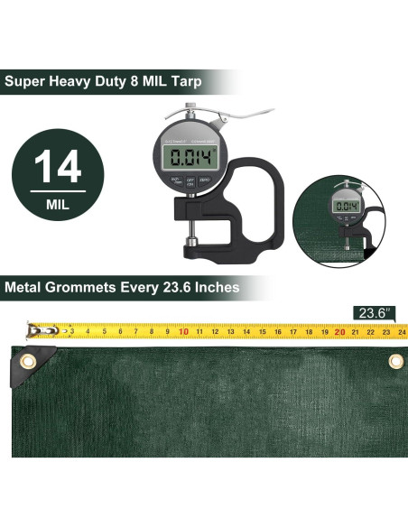 Lona Impermeable Patiobay 14 Mil 3.05x6.1 Metros Verde Lona Impermeable Patiobay 14 Mil 3.05x6.1 Metros Verde