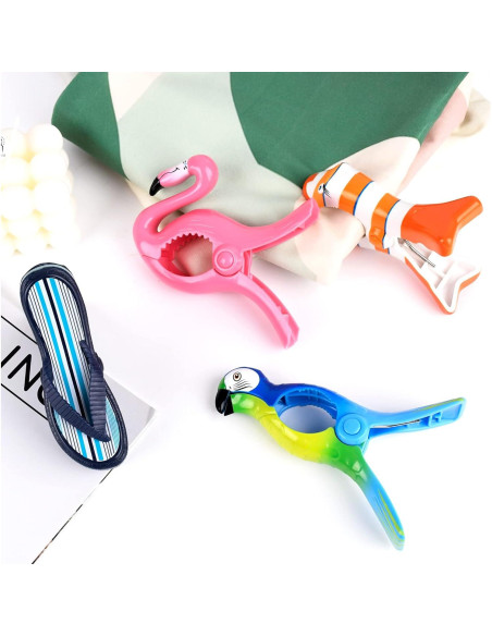 Paquete de 8 Clips para Toallas de Playa SUOEE - Diseño Colorido Paquete de 8 Clips para Toallas de Playa SUOEE - Diseño Colorido