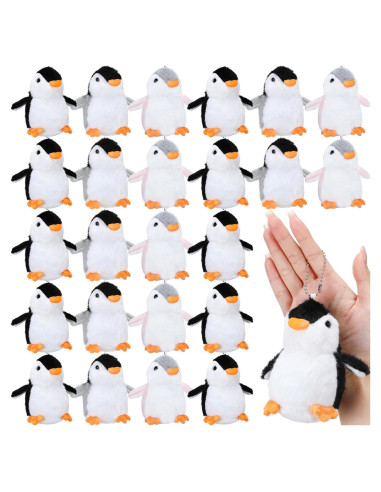 Shappy 24 Pcs Mini Pingüinos de Peluche 14 cm para Fiestas