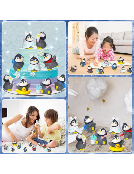 Figuras de Pingüino Macarrie 20 Pcs Decoración Pastel Invierno Figuras de Pingüino Macarrie 20 Pcs Decoración Pastel Invierno