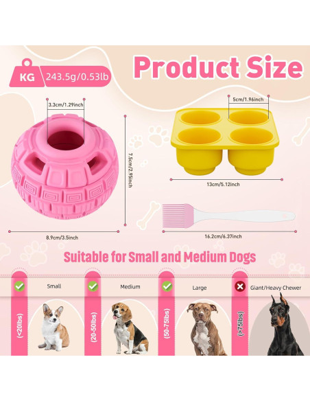 Bola de Golosinas Congeladas YEENER para Perros - Rosa Bola de Golosinas Congeladas YEENER para Perros - Rosa