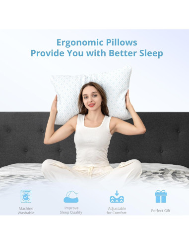 EGOHOME Almohadas de Enfriamiento Queen - Juego de 2 Ajustables