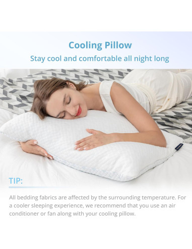 EGOHOME Almohadas de Enfriamiento Queen - Juego de 2 Ajustables