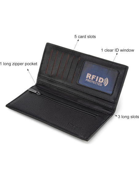 Cartera Bifold Wrangler para Mujeres Negra con RFID Cartera Bifold Wrangler para Mujeres Negra con RFID