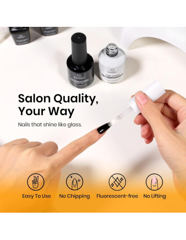 Set de Base y Top Coat Beetles 15ml - Gel Brillante Sin Limpieza