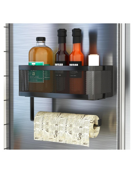Soporte Magnético Fuerte WOCUBEHOME 2 en 1 para Especias y Papel Toalla Soporte Magnético Fuerte WOCUBEHOME 2 en 1 para Especias y Papel Toalla