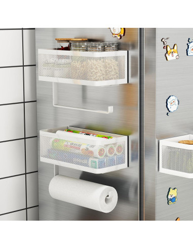 Soporte Magnético Fuerte WOCUBEHOME 2 en 1 para Especias y Papel Toalla