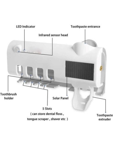 Dispensador Automático de Pasta de Dientes Genérico con Luz UV