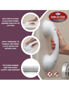 Barra de Agarre Ventosa Safe-er-Grip 30.48 cm Blanca 2