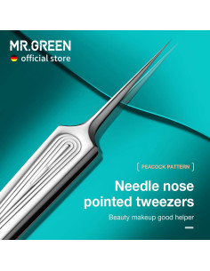 Pinzas de Pelo Encarnado MR.GREEN Punta de Aguja Cortas 2