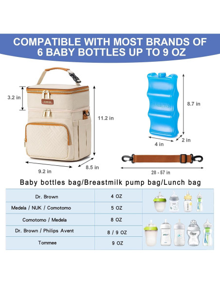 Bolsa Térmica BABEYER para Leche Materna 8.5L Beige Bolsa Térmica BABEYER para Leche Materna 8.5L Beige