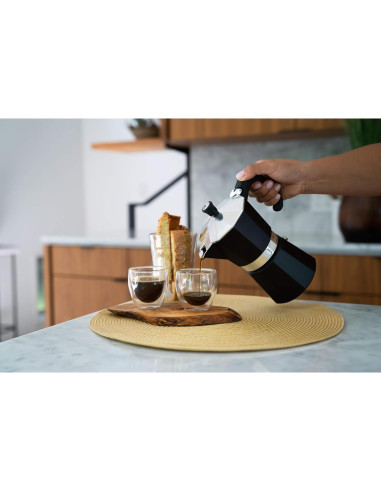 Cafetera Moka Bellemain de Aluminio 3 Tazas Negra