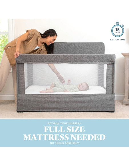 Cuna completa Baby Delight Lunaire malla transpirable Tweed Cuna completa Baby Delight Lunaire malla transpirable Tweed