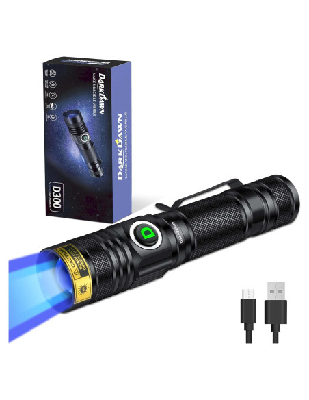 Linterna UV 365nm DARKDAWN Recargable USB Luz Negra Portátil Linterna UV 365nm DARKDAWN Recargable USB Luz Negra Portátil