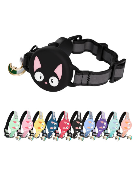 Collar para Gato KittyTag con Soporte para AirTag Negro 22-30 cm Collar para Gato KittyTag con Soporte para AirTag Negro 22-30 cm
