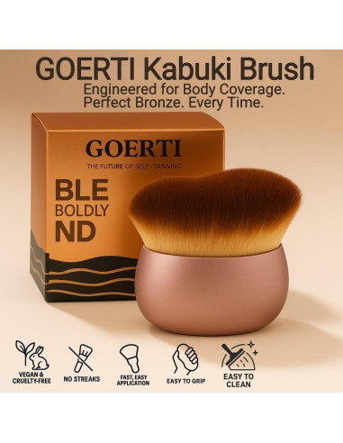 Brocha Kabuki para Autobronceador GOERTI Rosa - Aplicador Sin Rayas