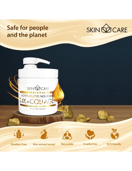 Crema Hidratante 3-en-1 Oro 24K y Colágeno 500ml - Salud y Belleza Crema Hidratante 3-en-1 Oro 24K y Colágeno 500ml - Salud y Belleza