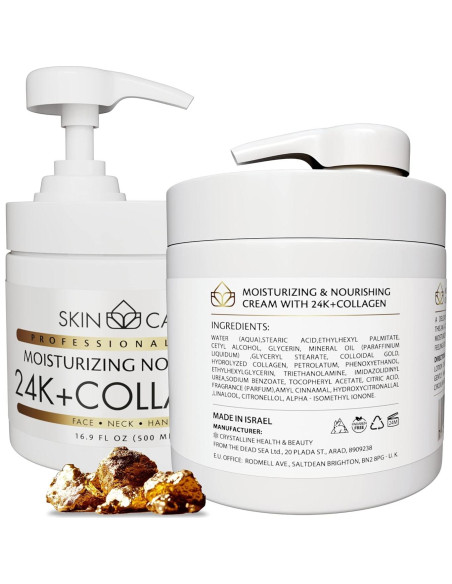 Crema Hidratante 3-en-1 Oro 24K y Colágeno 500ml - Salud y Belleza Crema Hidratante 3-en-1 Oro 24K y Colágeno 500ml - Salud y Belleza