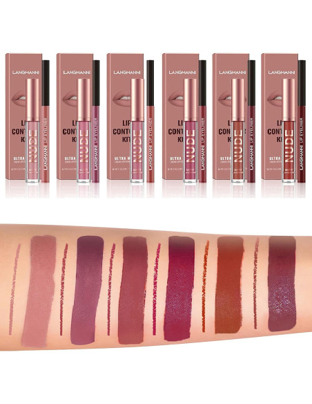 Set de Pintalabios Líquido Mate y Lápiz Labial MIELIKKI 2Pcs Set de Pintalabios Líquido Mate y Lápiz Labial MIELIKKI 2Pcs