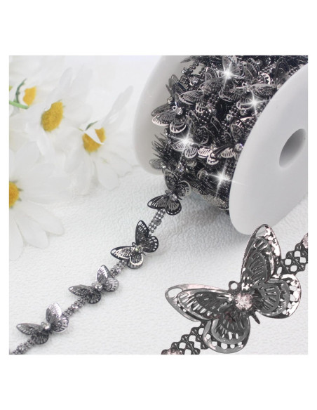 Cadena de Rincones de Mariposa Negra Pearly Jun 0.91m Cadena de Rincones de Mariposa Negra Pearly Jun 0.91m