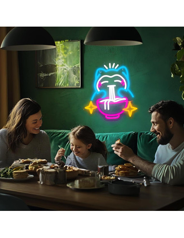 Luz de Neón LED Ramen LiangLiang - Decoración Japonesa 34.3x32cm