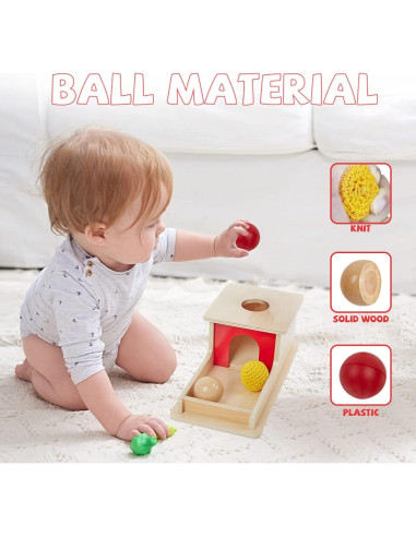 Juguete de Madera Adena Montessori 3 Pelotas 6-18 Meses