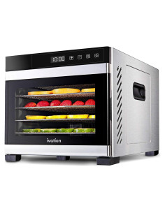 Deshidratadora de Alimentos Ivation 6 Bandejas 600W Acero Inoxidable