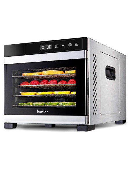 Deshidratadora de Alimentos Ivation 6 Bandejas 600W Acero Inoxidable Deshidratadora de Alimentos Ivation 6 Bandejas 600W Acero Inoxidable