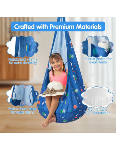 Columpio Sensorial Safotad Azul para Niños - Silla Hamaca Colgante