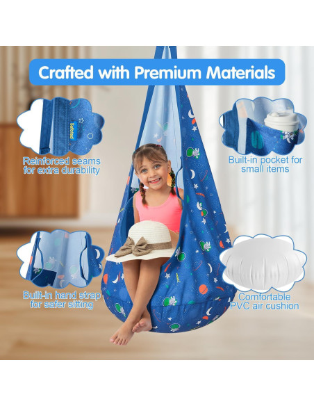 Columpio Sensorial Safotad Azul para Niños - Silla Hamaca Colgante Columpio Sensorial Safotad Azul para Niños - Silla Hamaca Colgante