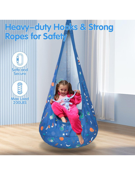 Columpio Sensorial Safotad Azul para Niños - Silla Hamaca Colgante Columpio Sensorial Safotad Azul para Niños - Silla Hamaca Colgante