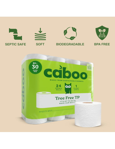 Papel Higiénico Caboo 100% Bambú Ecológico 24 Rollos Dobles