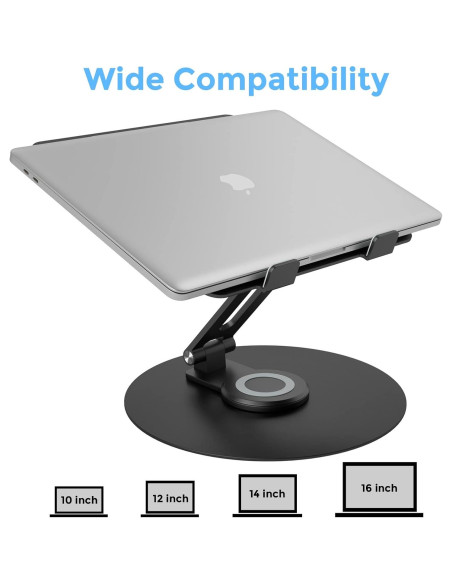 Soporte Giratorio para Laptop Epherie Ajustable 360 Negro Soporte Giratorio para Laptop Epherie Ajustable 360 Negro
