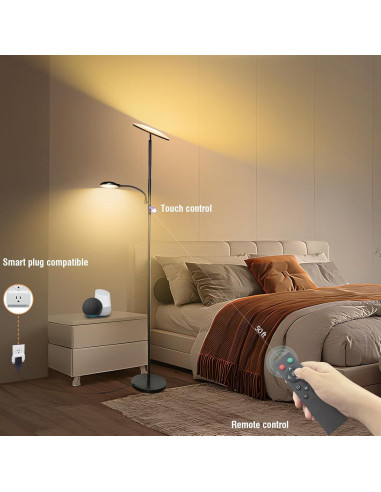 Lámpara de Pie LED Marctronic 44W Regulable 69" con Control Remoto