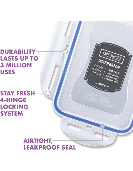 Contenedores herméticos LocknLock 6 piezas BPA Free apilables Contenedores herméticos LocknLock 6 piezas BPA Free apilables