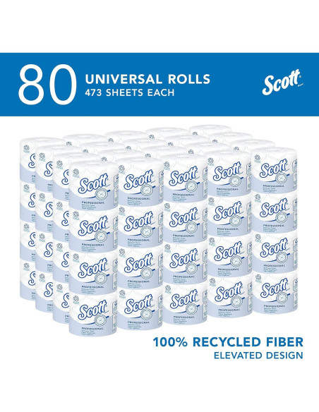 Papel Higiénico Scott Profesional 100% Reciclado 80 Rollos Papel Higiénico Scott Profesional 100% Reciclado 80 Rollos