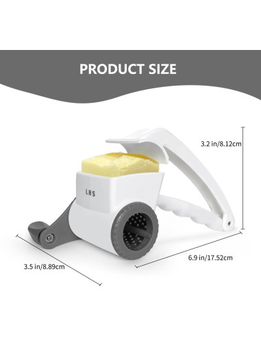 Rallador de Queso Manual LHS con Manivela de Acero Inoxidable