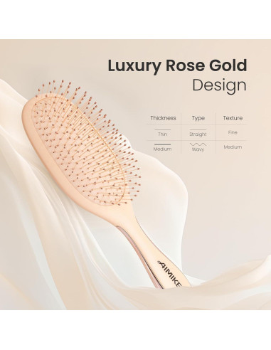 Cepillo Desenredante AIMIKE Luxe Rosa, Sin Dolor, Cerdas FlexGlide