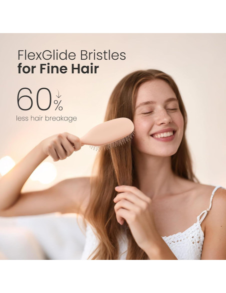 Cepillo Desenredante AIMIKE Luxe Rosa, Sin Dolor, Cerdas FlexGlide Cepillo Desenredante AIMIKE Luxe Rosa, Sin Dolor, Cerdas FlexGlide