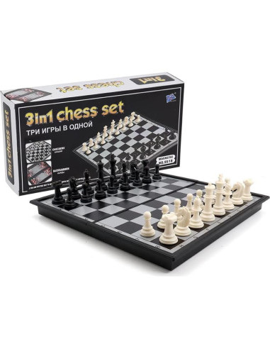 Set de Ajedrez Magnético 3 en 1 KAILE 25.4 cm Viaje