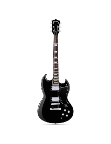 Guitarra Eléctrica Leo Jaymz 39" Cuerpo Sólido Álamo Negro