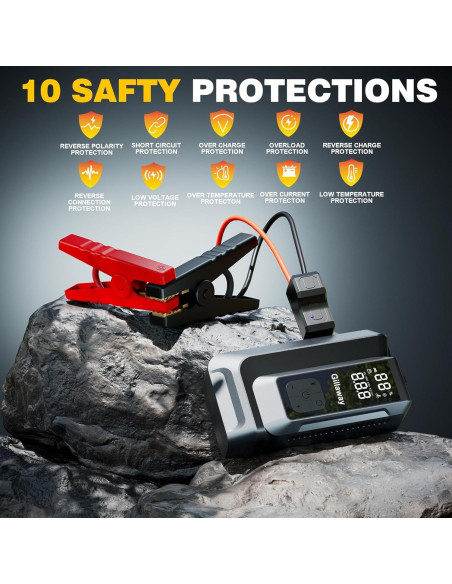 Arrancador de Salto 4500A Gillaway Q16B con Inflador 150PSI Arrancador de Salto 4500A Gillaway Q16B con Inflador 150PSI