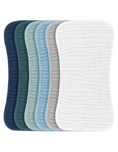 Paños de Eructo para Bebés Konssy - 6 Pack 100% Algodón Grande