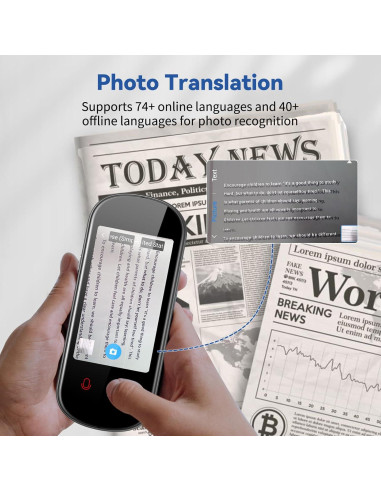 Traductor de Idiomas CAWRUGA Portátil 138 Idiomas Voz Texto Foto