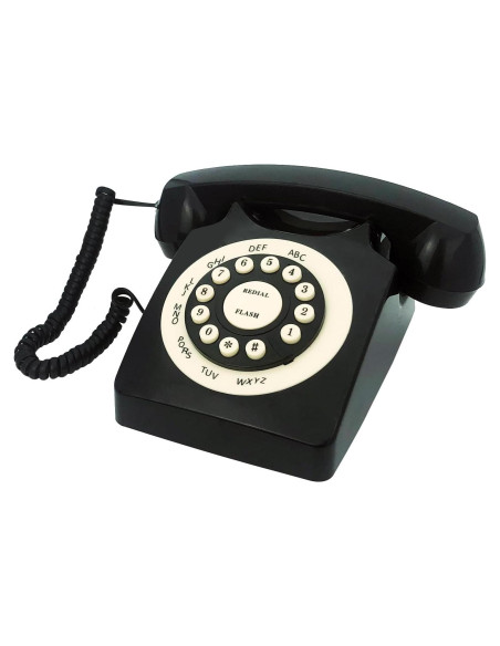 Teléfono de Línea Fija Retro TelPal WX-3123 Negro Teléfono de Línea Fija Retro TelPal WX-3123 Negro