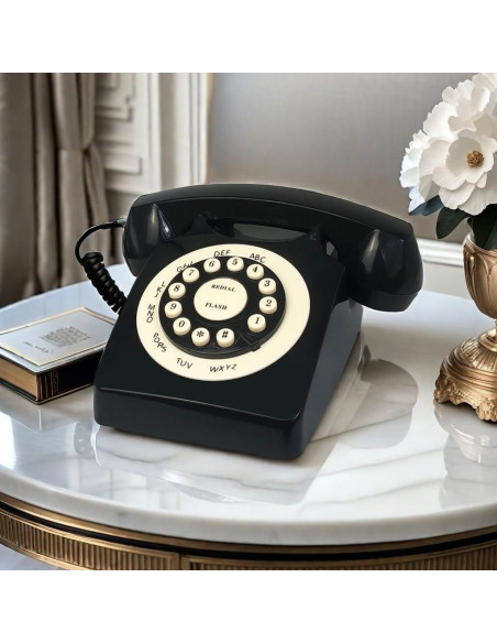 Teléfono de Línea Fija Retro TelPal WX-3123 Negro Teléfono de Línea Fija Retro TelPal WX-3123 Negro