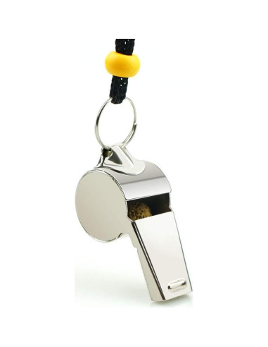 Silbato Deportivo Acero Inoxidable Hipat - 2 Piezas con Cordón