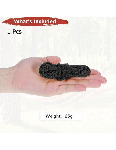 Cuerda de Camping Paracord TIXIPEM 4mm 3m Negra 550LB