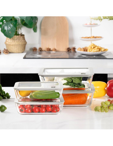 Contenedores de Comida de Vidrio EcoEvo 2.6L Herméticos